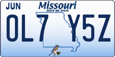 MO license plate OL7Y5Z