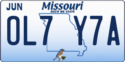MO license plate OL7Y7A