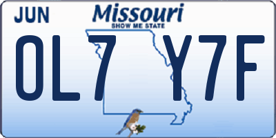 MO license plate OL7Y7F
