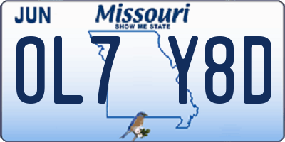 MO license plate OL7Y8D