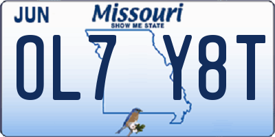 MO license plate OL7Y8T