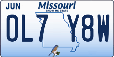 MO license plate OL7Y8W