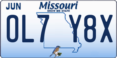 MO license plate OL7Y8X