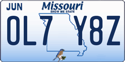 MO license plate OL7Y8Z
