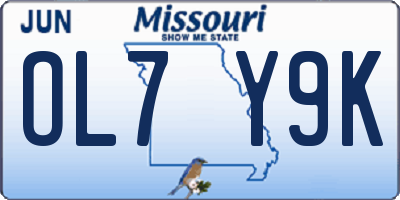 MO license plate OL7Y9K