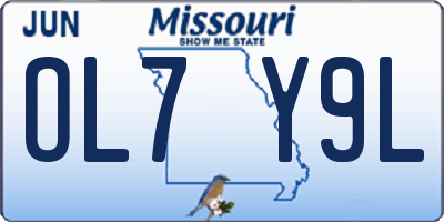 MO license plate OL7Y9L