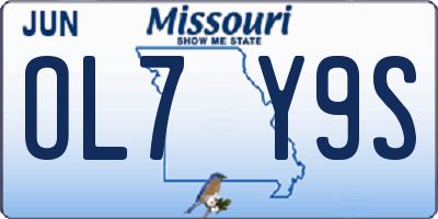 MO license plate OL7Y9S