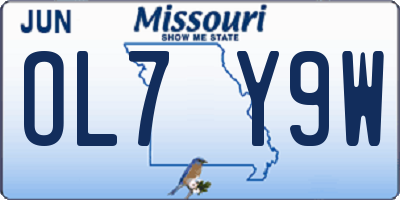 MO license plate OL7Y9W