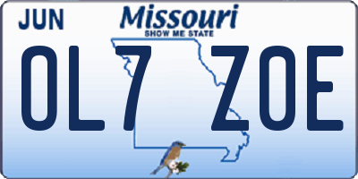 MO license plate OL7Z0E