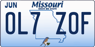 MO license plate OL7Z0F