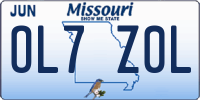 MO license plate OL7Z0L