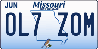 MO license plate OL7Z0M