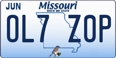 MO license plate OL7Z0P