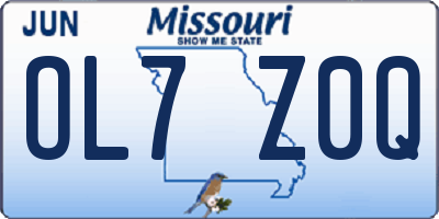MO license plate OL7Z0Q