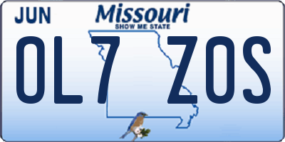 MO license plate OL7Z0S