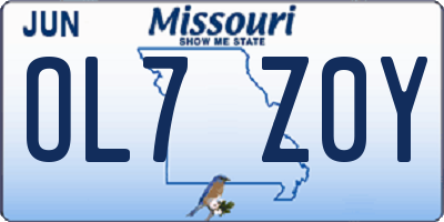 MO license plate OL7Z0Y