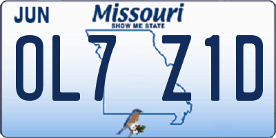 MO license plate OL7Z1D