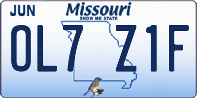 MO license plate OL7Z1F