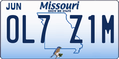 MO license plate OL7Z1M