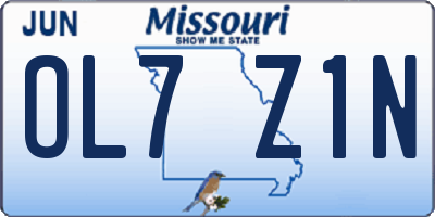 MO license plate OL7Z1N