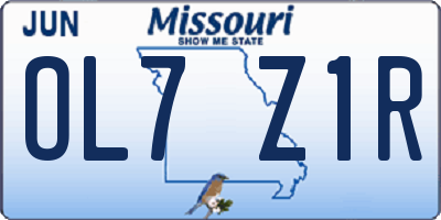 MO license plate OL7Z1R