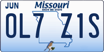 MO license plate OL7Z1S