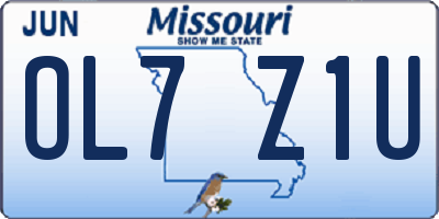 MO license plate OL7Z1U