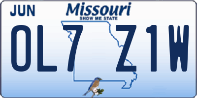 MO license plate OL7Z1W