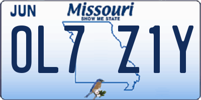 MO license plate OL7Z1Y