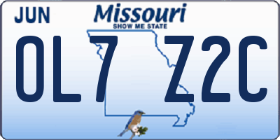 MO license plate OL7Z2C