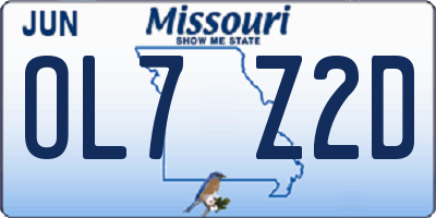 MO license plate OL7Z2D