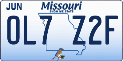 MO license plate OL7Z2F