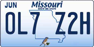 MO license plate OL7Z2H