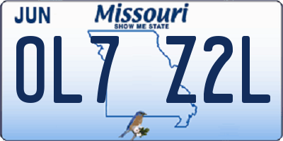 MO license plate OL7Z2L