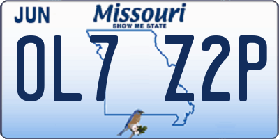 MO license plate OL7Z2P