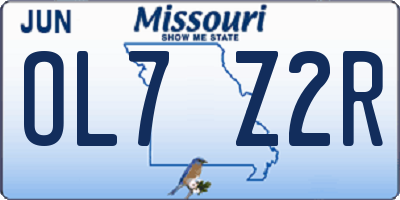 MO license plate OL7Z2R