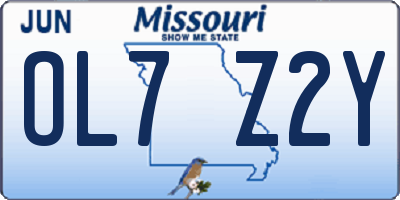 MO license plate OL7Z2Y