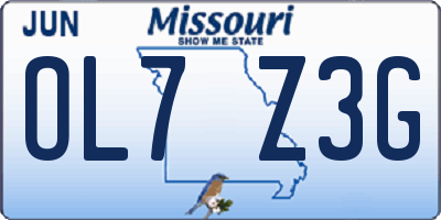 MO license plate OL7Z3G