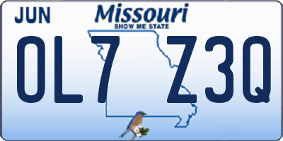 MO license plate OL7Z3Q