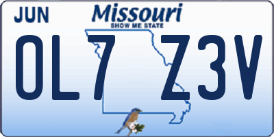 MO license plate OL7Z3V