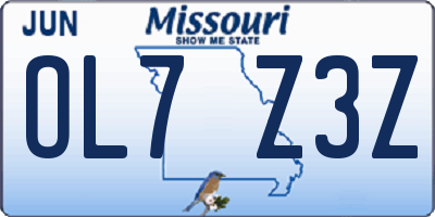 MO license plate OL7Z3Z