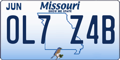 MO license plate OL7Z4B