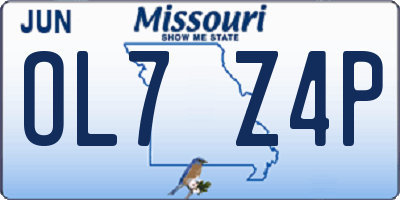 MO license plate OL7Z4P