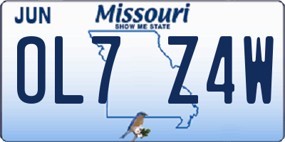 MO license plate OL7Z4W