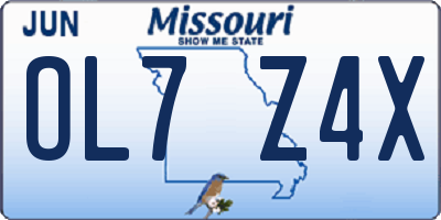 MO license plate OL7Z4X