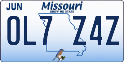 MO license plate OL7Z4Z