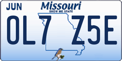 MO license plate OL7Z5E