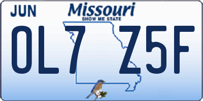 MO license plate OL7Z5F