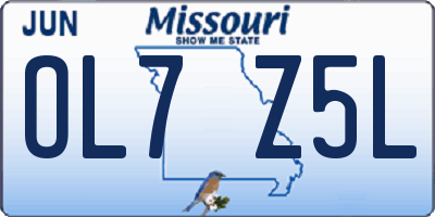MO license plate OL7Z5L