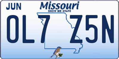 MO license plate OL7Z5N